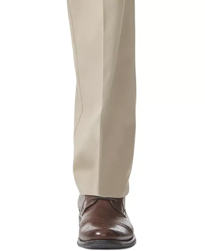 Men's Comfort Relaxed Fit Khaki Stretch Pants-British Khaki - 5