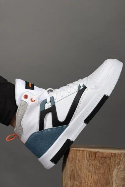 Men's Comfort Sneaker Boot 001263 White Petrol - 5