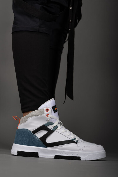 Men's Comfort Sneaker Boot 001263 White Petrol - 16