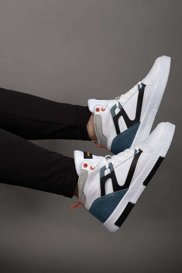 Men's Comfort Sneaker Boot 001263 White Petrol - 17