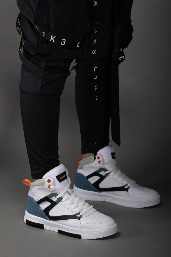 Men's Comfort Sneaker Boot 001263 White Petrol - 18