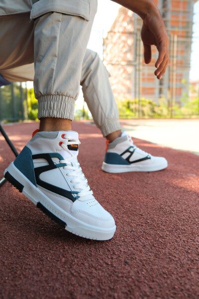 Men's Comfort Sneaker Boot 001263 White Petrol - 10