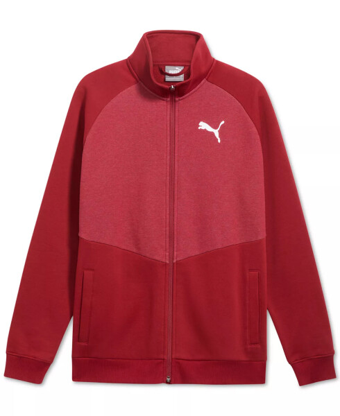 Men's Contrast Fleece Logo Jacket Intense Red - 1