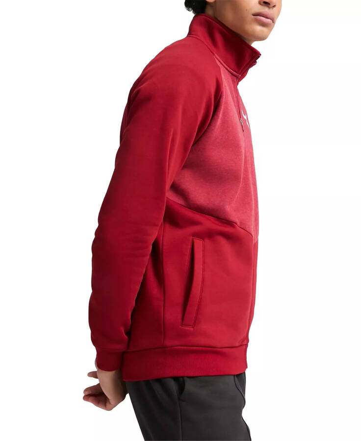 Men's Contrast Fleece Logo Jacket Intense Red - 3