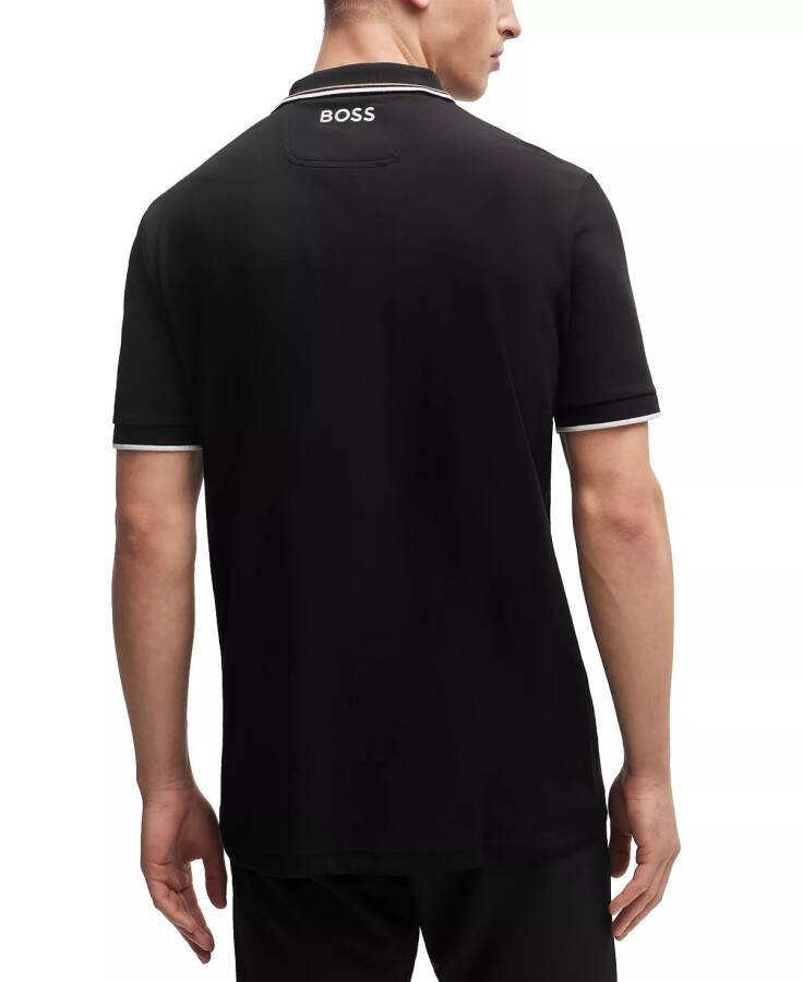 Men's Contrast Logo Polo Shirt Black - 2