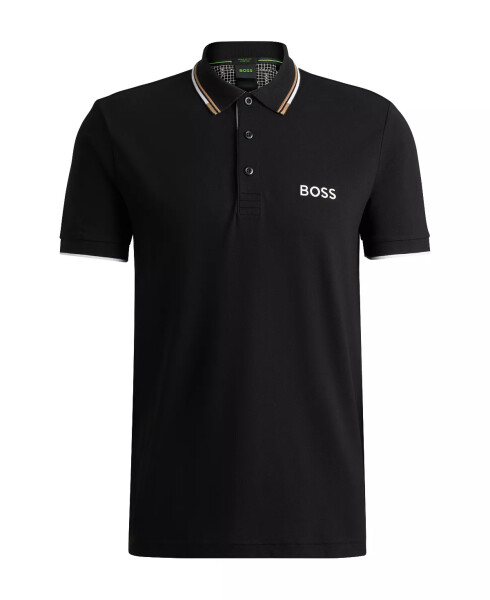 Men's Contrast Logo Polo Shirt Black - 3