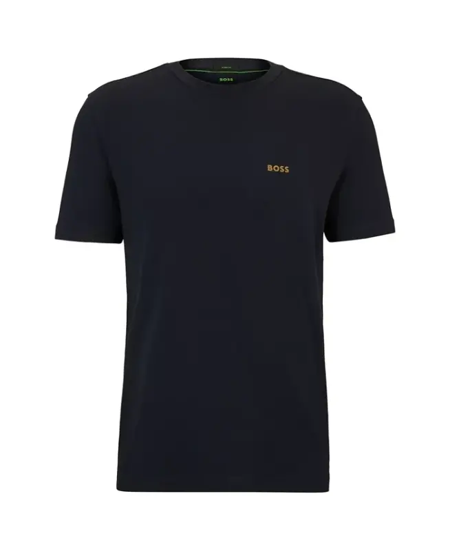 Men's Contrast Logo Regular-Fit T-Shirt - Dark Blue, Gold - 2