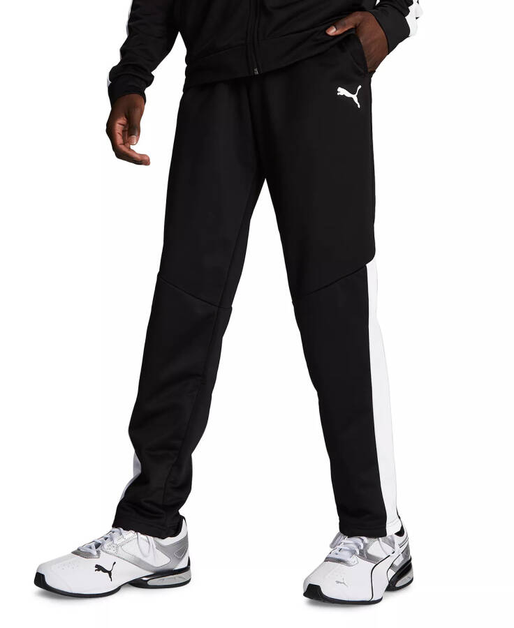 Men's Contrast Panel Tricot Sweatpants Black/white - 1