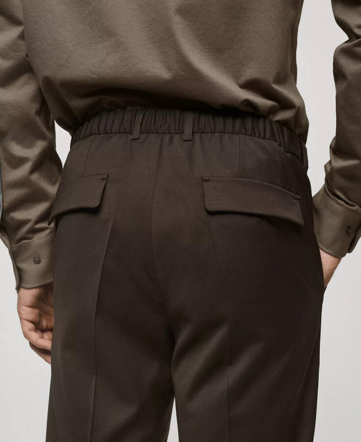 Men's Coolmax Stretch Fabric Slim-Fit Pants Brown - 5