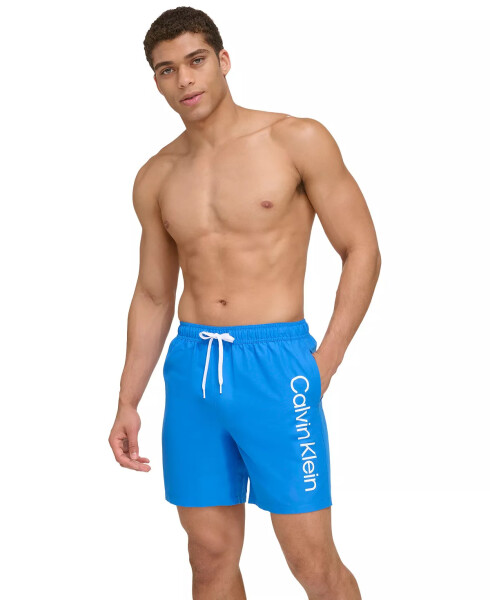 Men's Core Logo-Print 7'' Volley Swim Trunks, Created For Modazone Blue - 1