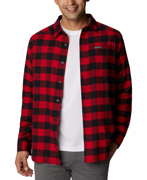 Men's Cornell Woods Flannel Long Sleeve Shirt Mountain Red Buffalo Check - 1