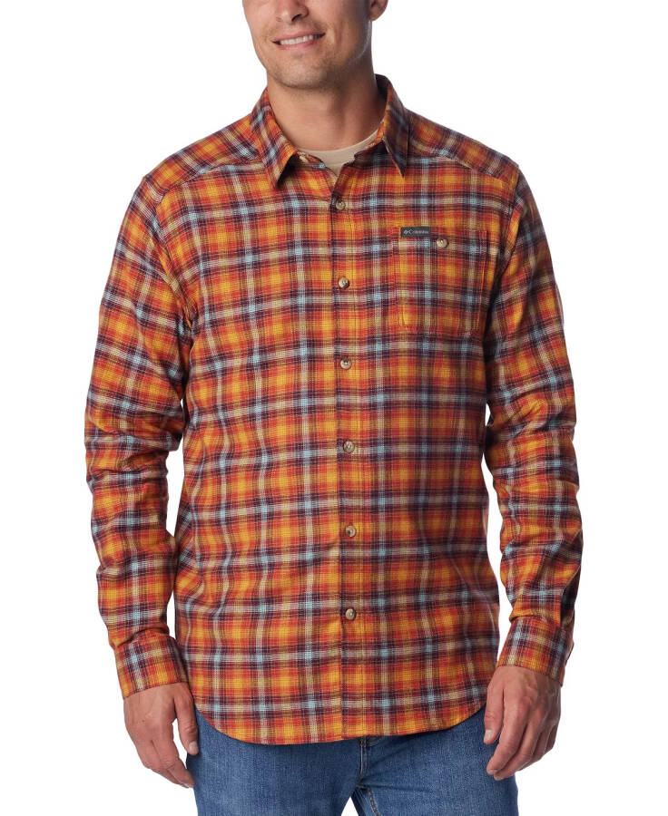 Men's Cornell Woods Flannel Long Sleeve Shirt Warp Red Tartan - 1