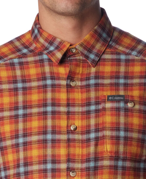 Men's Cornell Woods Flannel Long Sleeve Shirt Warp Red Tartan - 3