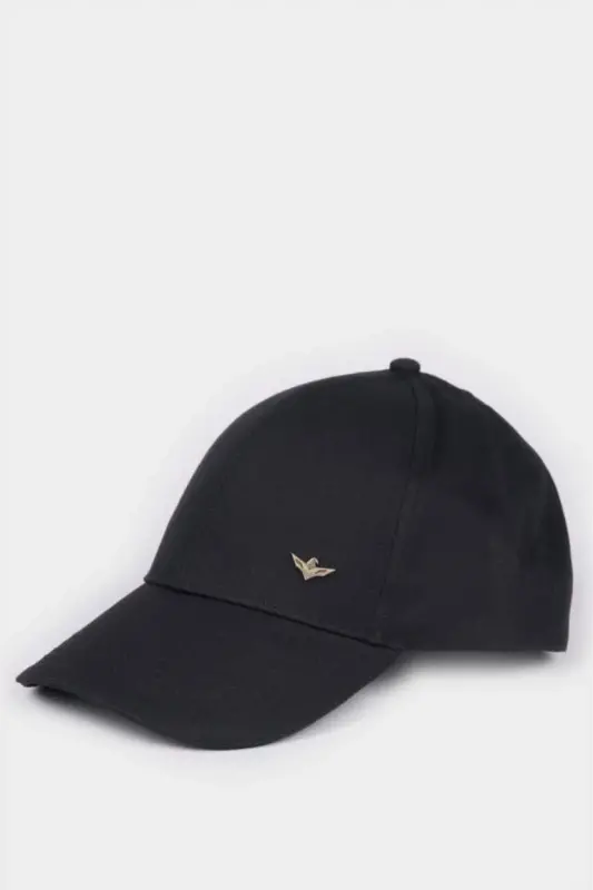 Men's Cotton Baseball Cap (Black) - DEFACTO