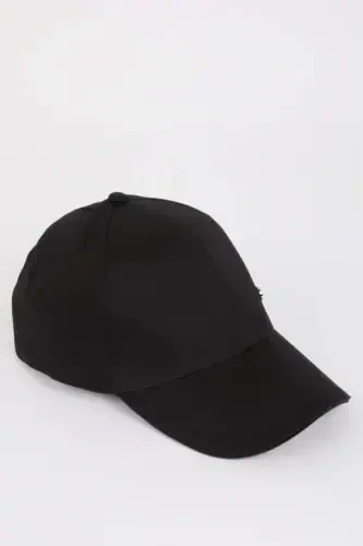 Men's Cotton Baseball Cap Black - DEFACTO (1)