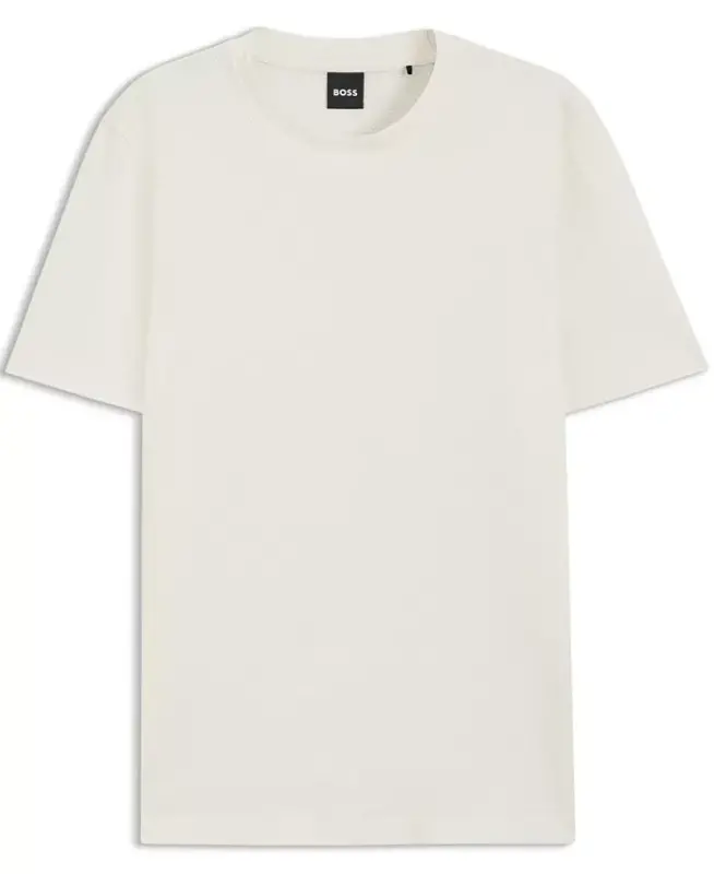 Men’s Cotton-Blend Bubble-Jacquard Structure T-Shirt - Open White - 6