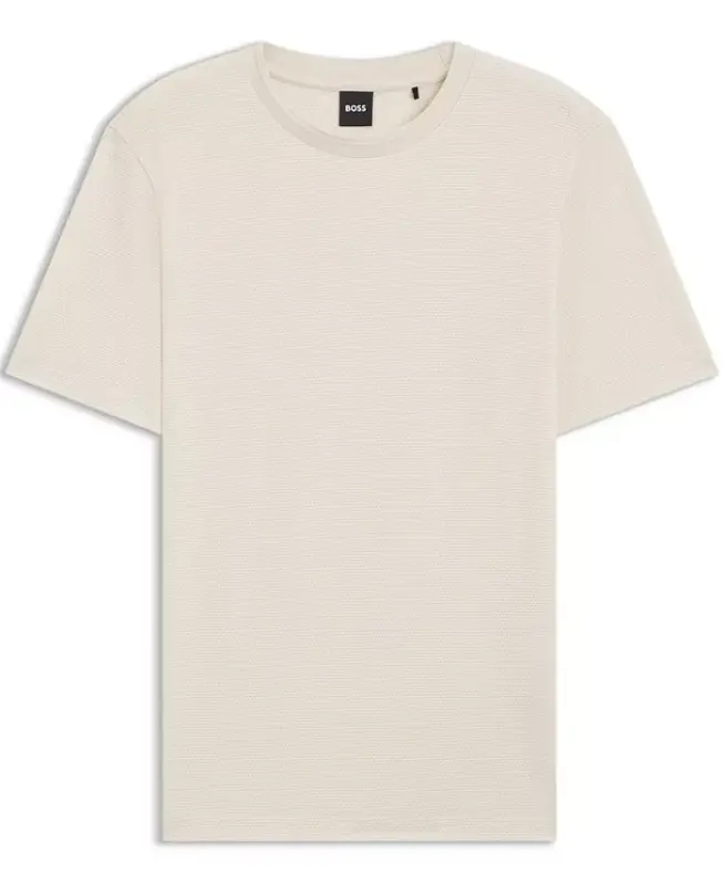 Men’s Cotton-Blend Bubble-Jacquard Structure T-Shirt - Open White - 12