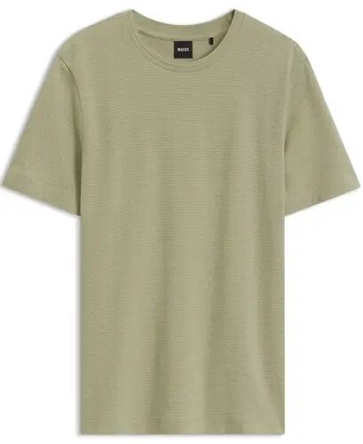 Men's Cotton-Blend Bubble-Jacquard T-Shirt - Dark Beige - HUGO BOSS (1)