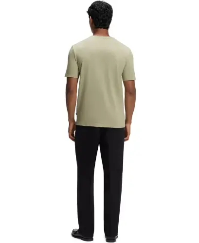 Men's Cotton-Blend Bubble-Jacquard T-Shirt - Dark Beige - 3