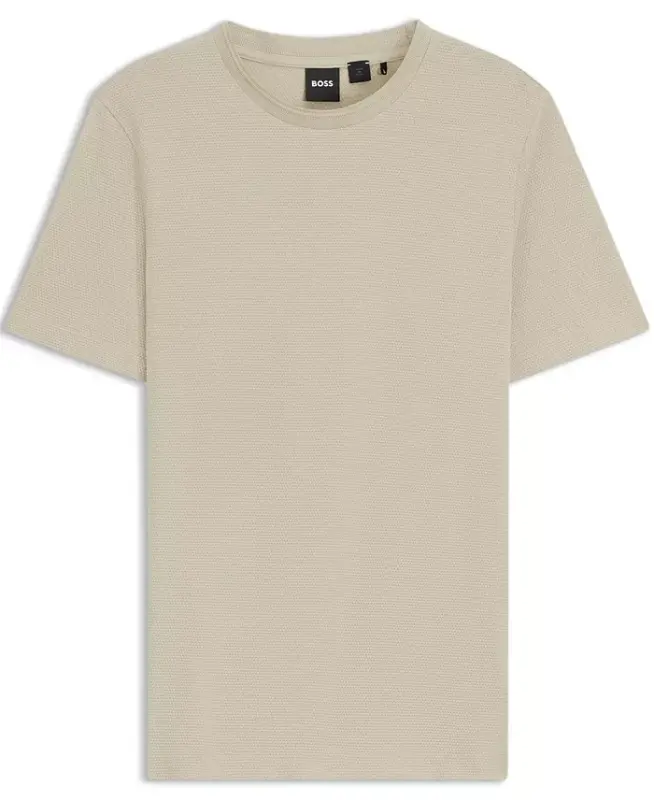 Men's Cotton-Blend Bubble-Jacquard T-Shirt - Open Beige - 3