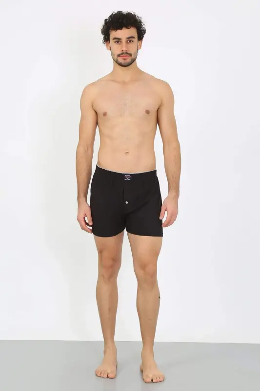 Men's Cotton Boxer Shorts Black 40091 - 6
