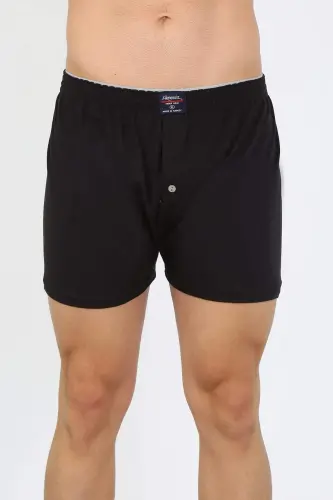 Men's Cotton Boxer Shorts Black 40091 - 7