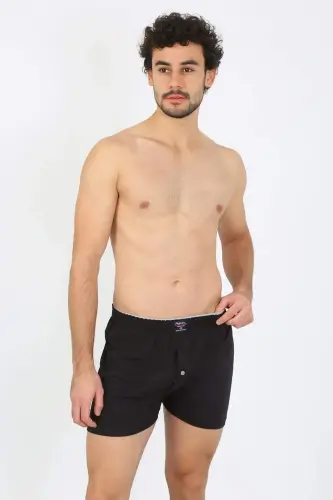 Men's Cotton Boxer Shorts Black 40091 - 4