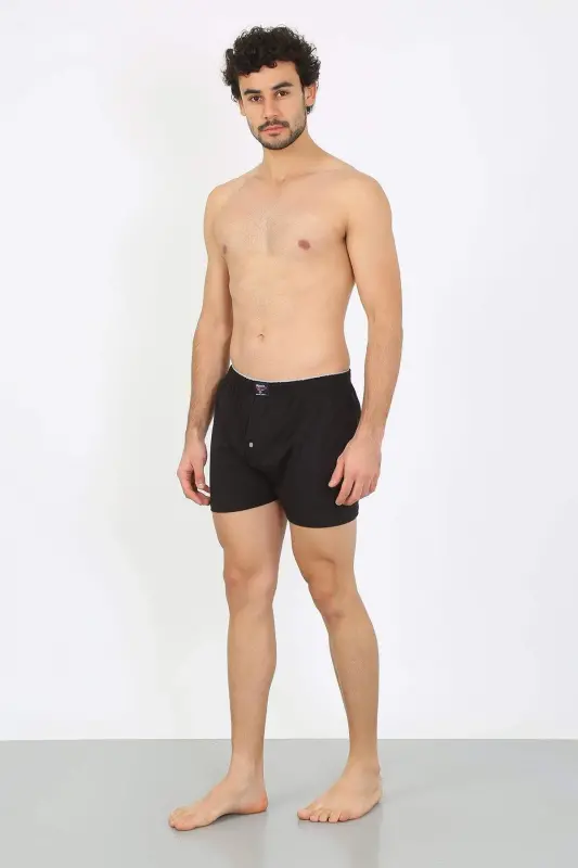 Men's Cotton Boxer Shorts Black 40091 - 2
