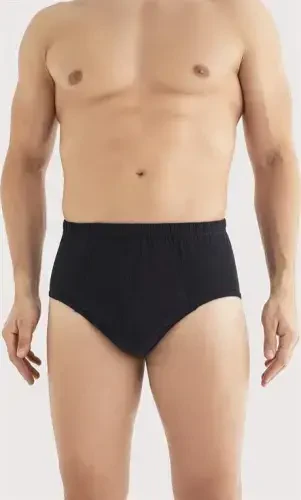 Men's Cotton Briefs Plain Black Elastic Waistband 3-Pack - BÜYÜKBEDENIZ (1)
