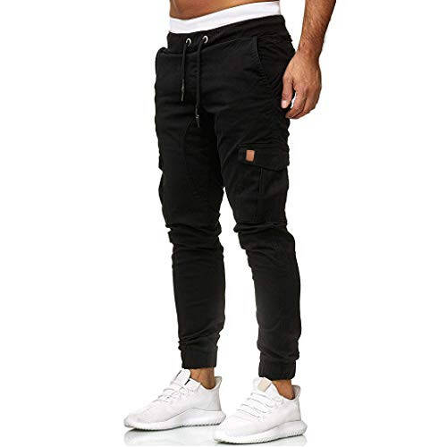 Men's Cotton Cargo Pants Joggers for Men Cargo Pants Mens Camouflage Sweatpants Wide Leg Joggers Men Red Track Pants - 3