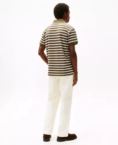 Men's Cotton Classic-Fit 1985 Polo Shirt - Army Green / White - 3