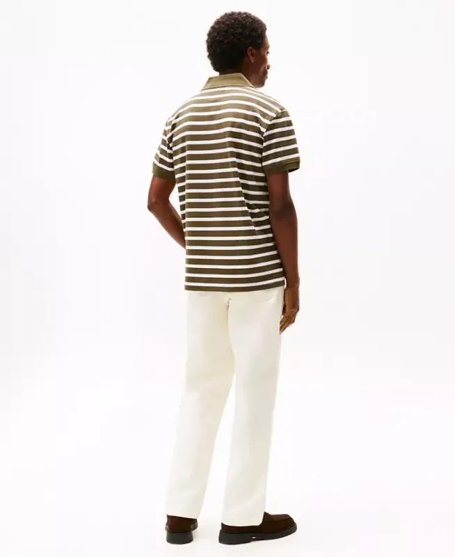 Men's Cotton Classic-Fit 1985 Polo Shirt - Army Green / White - 3