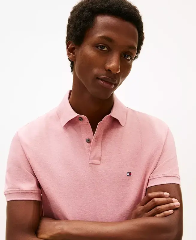Men's Cotton Classic-Fit 1985 Polo Shirts - Camelia Blush Heather - 3