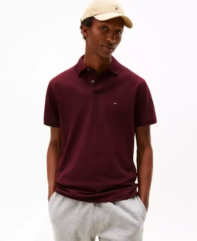 Men's Cotton Classic-Fit 1985 Polo Shirts - Deep Burgundy - TOMMY HILFIGER