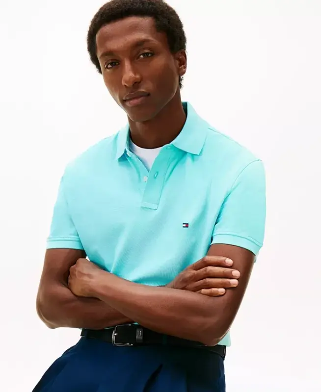 Men's Cotton Classic-Fit 1985 Polo Shirt - Dewy Blue - 3