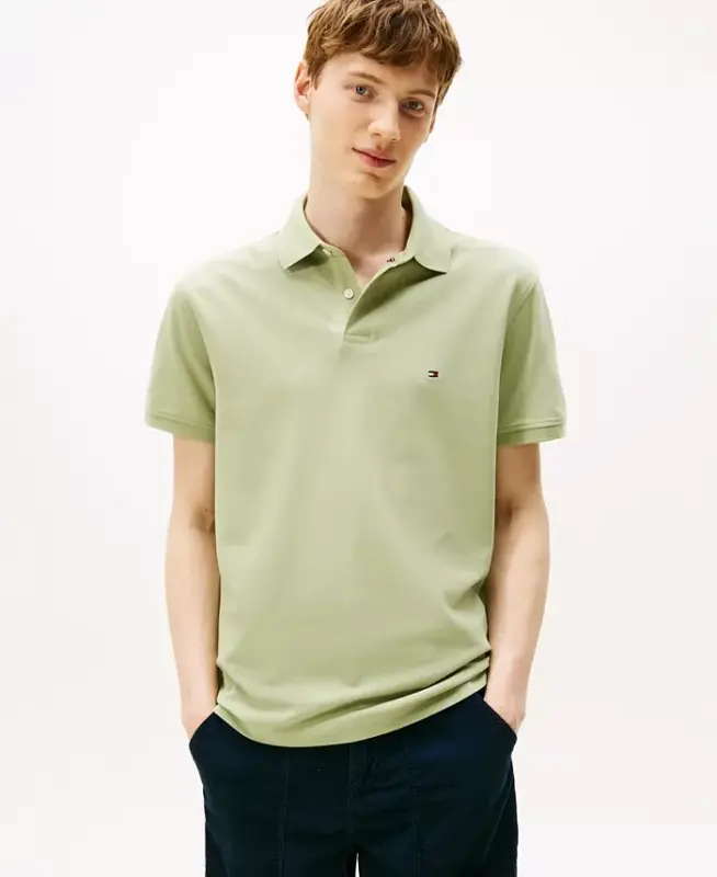 Men's Cotton Classic-Fit 1985 Polo Shirts - Earth Sage - TOMMY HILFIGER