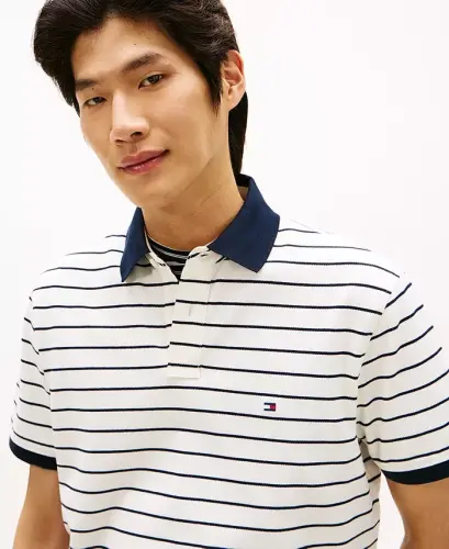 Men's Cotton Classic-Fit 1985 Polo Shirt - Ivory Petal / Desert Sky - 3