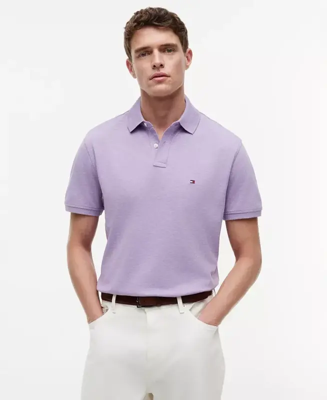 Men's Cotton Classic-Fit 1985 Polo Shirts - Lavender Heather - 1
