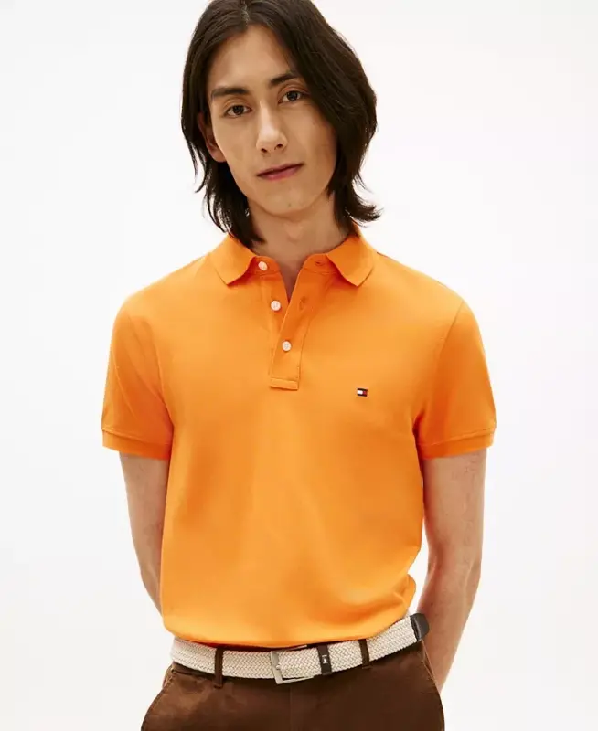 Men's Cotton Classic-Fit 1985 Polo Shirts - Orange Tulip - TOMMY HILFIGER