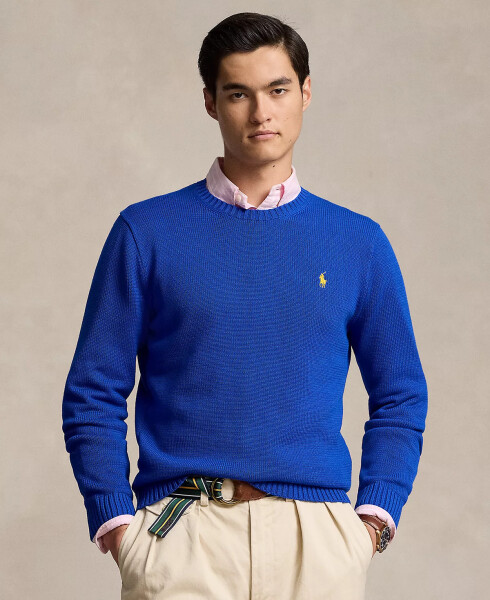 Men's Cotton Crewneck Sweater Blue - 1