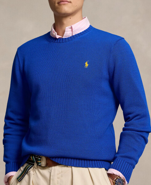 Men's Cotton Crewneck Sweater Blue - 3