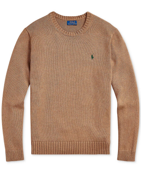 Men's Cotton Crewneck Sweater Latte Brown Heather - 5