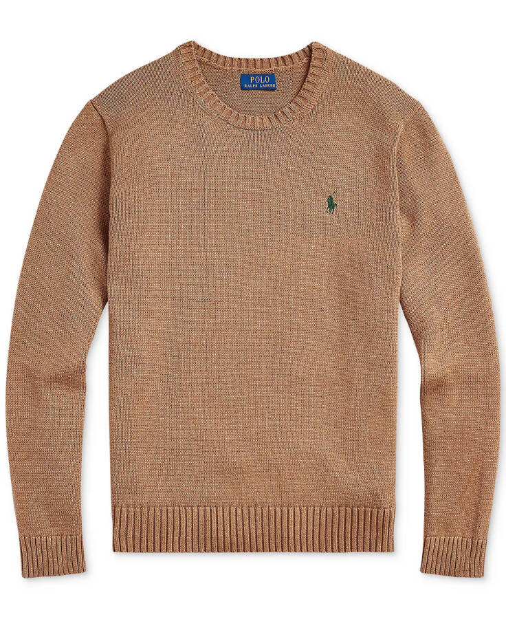 Men's Cotton Crewneck Sweater Latte Brown Heather - 5