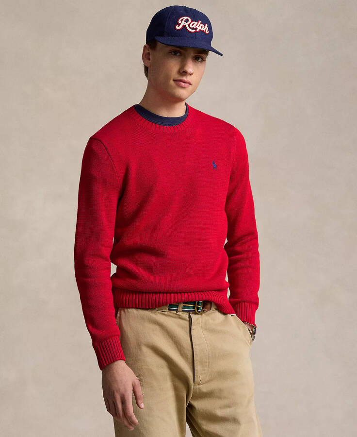 Men's Cotton Crewneck Sweater Rl2000 Red - 1