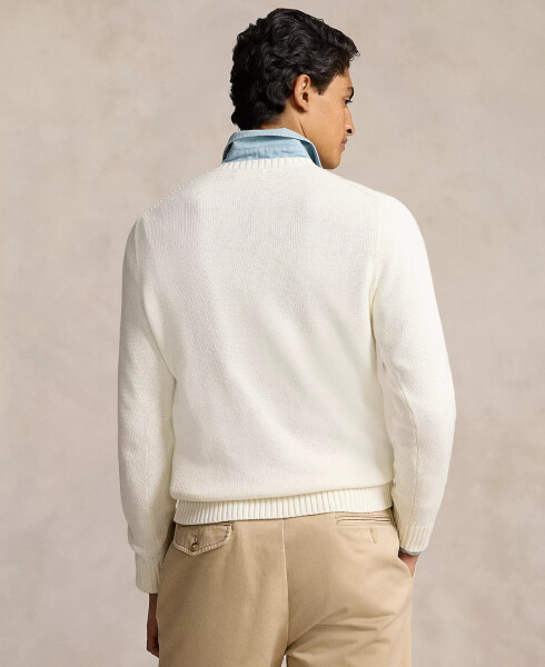 Men's Cotton Crewneck Sweater White - 2