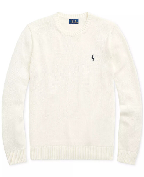 Men's Cotton Crewneck Sweater White - 5