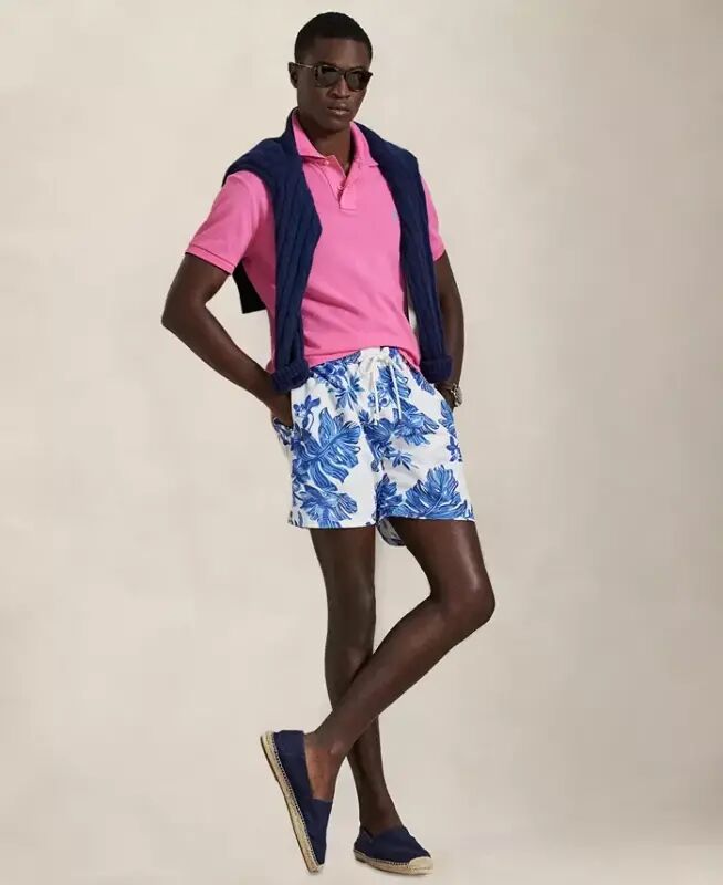 Men's Cotton Custom Slim Fit Mesh Polo Shirt - Baja Pink - 4