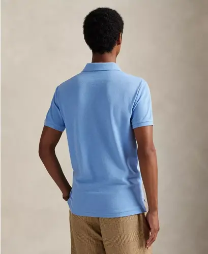 Men's Cotton Custom Slim Fit Mesh Polo Shirt - Bristol Blue - POLO RALPH LAUREN (1)