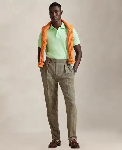Men's Cotton Custom Slim Fit Mesh Polo Shirt - Cruise Lime - 4
