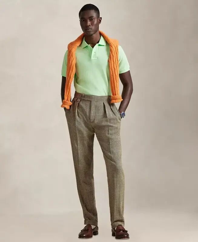 Men's Cotton Custom Slim Fit Mesh Polo Shirt - Cruise Lime - 4